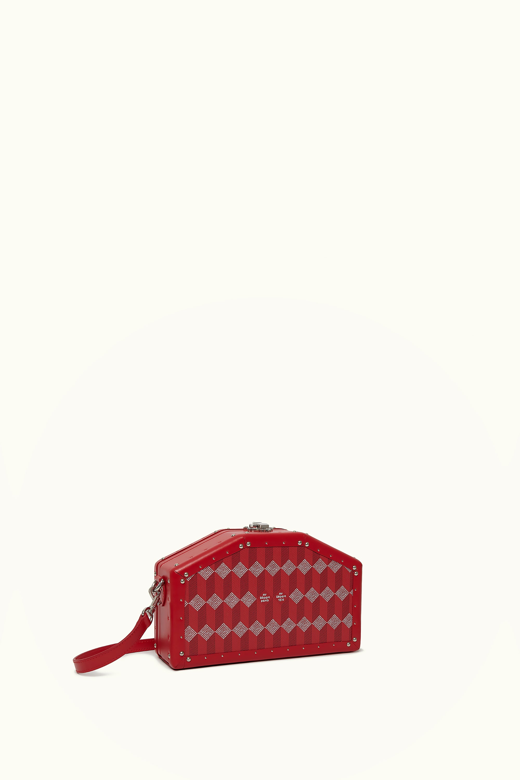 Le Mini Trunk Hexagon Coated Canvas Red